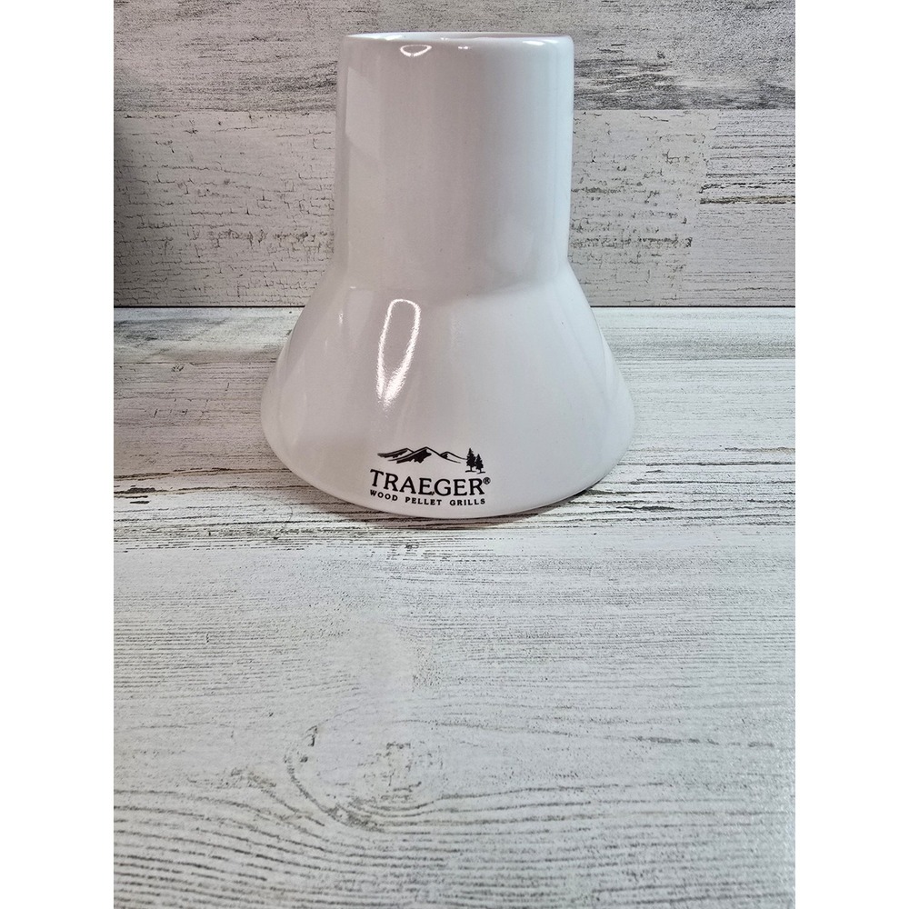 Traeger Chicken Throne Ceramic Vertical Poultry Roaster White BAC354 USA Made